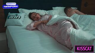 Step Mom Watched Horror and came Step Son for Share Bed, but got Rough Fuck with Surprise Facial