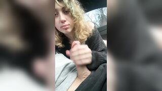 Petite Hot Friend Rides Dick in Car and Gets Huge Cumshot on Ass