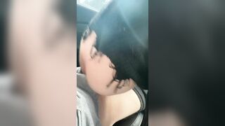 Petite Hot Friend Rides Dick in Car and Gets Huge Cumshot on Ass