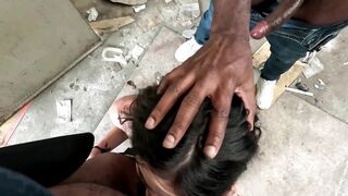 Gothic Squatter Girl Cheats on her Boyfriend and Gets Pounded by two Blacks in their Property !!!