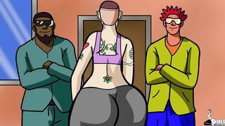 PAWG Stripper Gets in some Trouble in the back