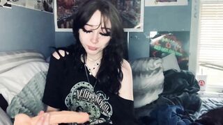 Petite Emo Viakitty Plays with Big Toy