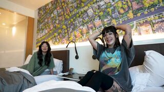 Secret Sex Vacation with Thick Step Sis & Hot Goth GF - Cami Strella x Effy Cutie x Lev Lebien