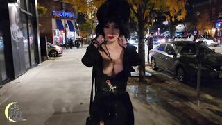 Big Tits Elvira Halloween Public Flashing