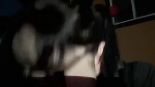 Pierced Goth Girl Takes a Cumshot Outdoors