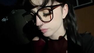 Pierced Goth Girl Takes a Cumshot Outdoors