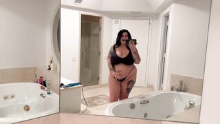 Fat Big Titty Goth GF Teases you with her Huge Tits and Begs for your Cum