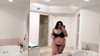 Fat Big Titty Goth GF Teases you with her Huge Tits and Begs for your Cum