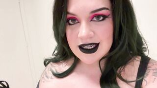 Fat Big Titty Goth GF Teases you with her Huge Tits and Begs for your Cum