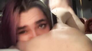 Chubby Goth Girl Gets back Shots