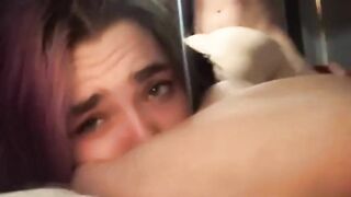 Chubby Goth Girl Gets back Shots