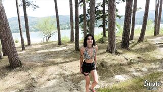 Horny Goth Girl Gets her Pussy Destroyed outside in Nature