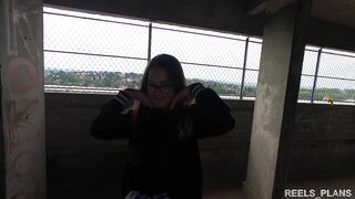 Russian Hottie Fucked Hard in Anal and DP by 2 Guys from her Neighborhood on the Roof