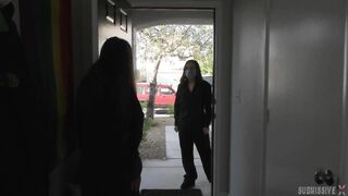 Post Quarantine Sex for Lesbian Lovers Ariel X and Sinn Sage with Strapon Fucking