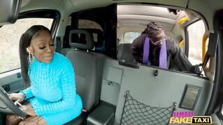 Female Fake Taxi Big Titty Pornstar Ebony Mystique Rides a Priest in the back of her Taxi