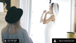 TRANSFIXED - Petite Lesbian gives Trans Runaway Bride the best Sloppy Toppy she's ever Had!