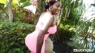 Ebony Mistique looks Extra Erotic with Dick on her Tits