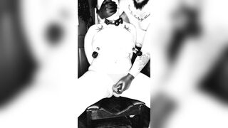 Bondage Fantasy- Goth Slut Gets Nipple Tortured & used while Gagged, Cuffed to a Chair