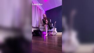 Skinny Trans Goth Girl Rides and Sucks Toys Wearing Thigh Highs