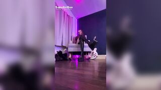 Skinny Trans Goth Girl Rides and Sucks Toys Wearing Thigh Highs