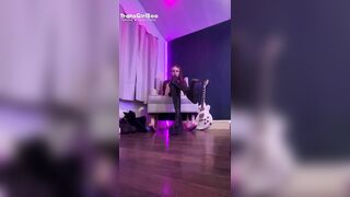 Skinny Trans Goth Girl Rides and Sucks Toys Wearing Thigh Highs