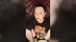 Smoking a Cigarette with Black Lipstick