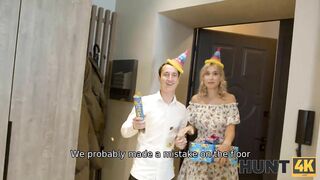 HUNT4K. Man bangs honey in ass and pays her boyfriend for anal fun