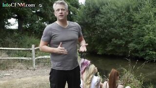 CFNM BJ ladies suck outdoor in group BJ