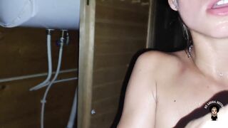 Fucked a hot teen neighbor in a Russian bath. Massive cumshot