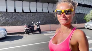 Morning Run Of Monika Fox Without Panties Through The Streets Of The City
