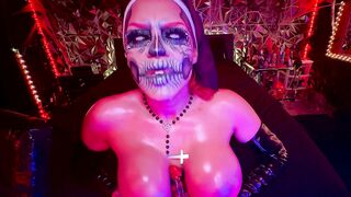 Sinister Nun gives JOI in Hell