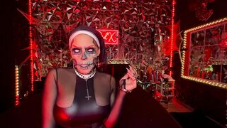 Sinister Nun gives JOI in Hell