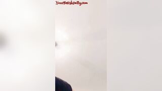 Petite Punk Goth Tattooed Brunette Vampire Girl gives Foot Job FJ to BBC in School Girl Skirt