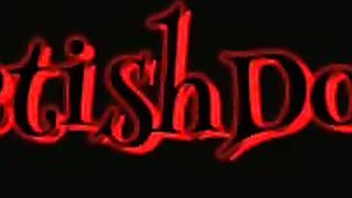 Petite Punk Goth Tattooed Brunette Vampire Girl gives Foot Job FJ to BBC in School Girl Skirt