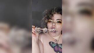 Goth GF Sicks on Toy for you