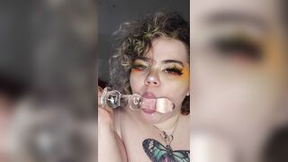 Goth GF Sicks on Toy for you