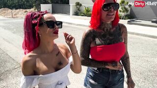 Kinky MILF Amateurs Humeyra_Ophelia & CatCoxx Share Big Thick Cock in Threesome - MyDirtyHobby