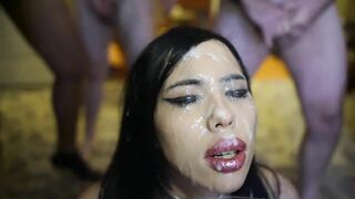 Gangbang Bukkake & Gokkun Bimbo Jasmine Dark