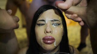 Gangbang Bukkake & Gokkun Bimbo Jasmine Dark