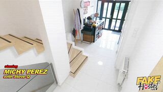 Fake Hostel - Spying on very Petite Latina Teen with Small Ass