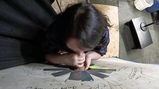 Thick Goth Asian Visits Glory Hole and Sucks him Dry