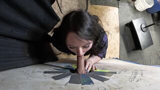 Thick Goth Asian Visits Glory Hole and Sucks him Dry