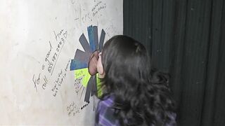 Thick Goth Asian Visits Glory Hole and Sucks him Dry